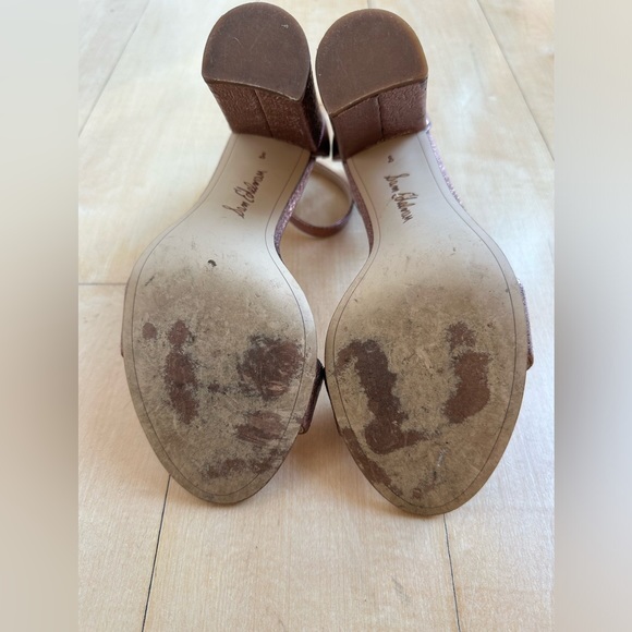 Sam Edelman Yaro in Rose/Bronze Crinkled Leather strappy heels. - Picture 7 of 7